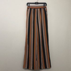 Orange, Black, and White Wide Leg Pants
